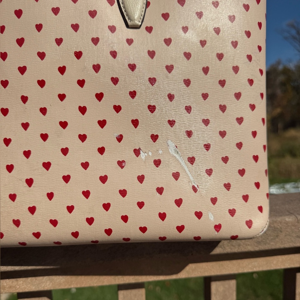 Kate Spade Cream and Red Heart Tote - Picture 6 of 6
